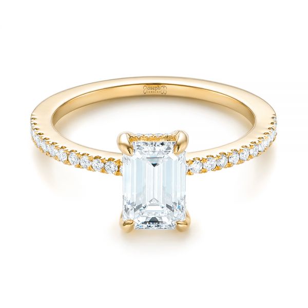 14k Yellow Gold 14k Yellow Gold Custom Diamond Engagement Ring - Flat View -  103471