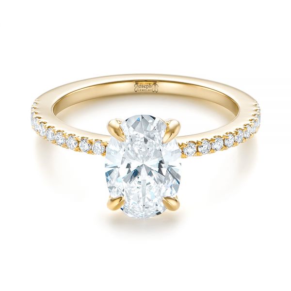 14k Yellow Gold 14k Yellow Gold Custom Diamond Engagement Ring - Flat View -  103550