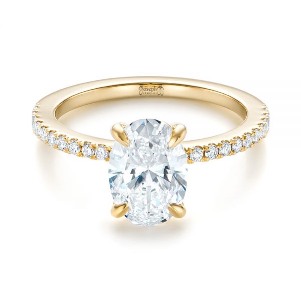 14k Yellow Gold 14k Yellow Gold Custom Diamond Engagement Ring - Flat View - 103550