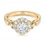 18k Yellow Gold 18k Yellow Gold Custom Diamond Engagement Ring - Flat View -  103600 - Thumbnail