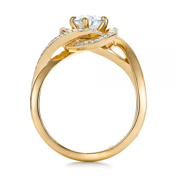 14k Yellow Gold 14k Yellow Gold Custom Diamond Engagement Ring - Front View -  100438