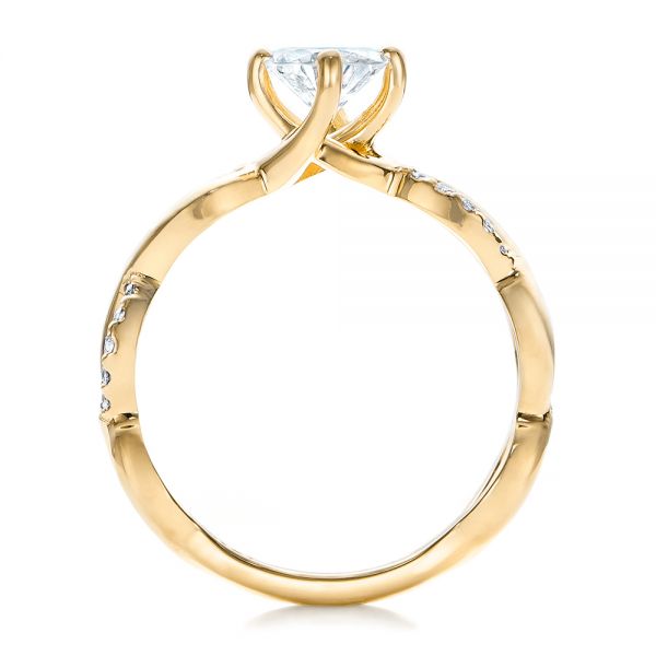 18k Yellow Gold 18k Yellow Gold Custom Diamond Engagement Ring - Front View - 102059