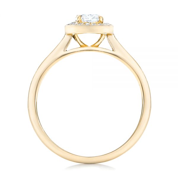 18k Yellow Gold 18k Yellow Gold Custom Diamond Engagement Ring - Front View -  102432