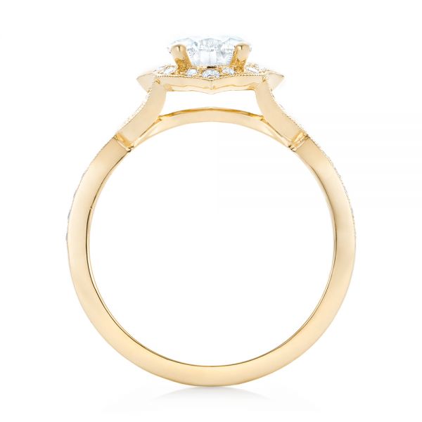 18k Yellow Gold 18k Yellow Gold Custom Diamond Engagement Ring - Front View -  102806
