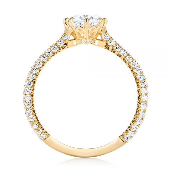 18k Yellow Gold 18k Yellow Gold Custom Diamond Engagement Ring - Front View -  103153