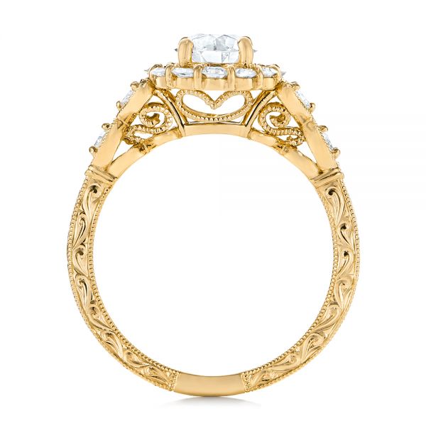 14k Yellow Gold 14k Yellow Gold Custom Diamond Engagement Ring - Front View -  103600