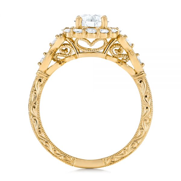 18k Yellow Gold 18k Yellow Gold Custom Diamond Engagement Ring - Front View - 103600