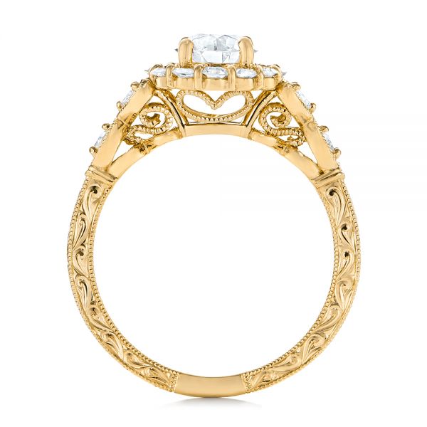 18k Yellow Gold 18k Yellow Gold Custom Diamond Engagement Ring - Front View -  103600