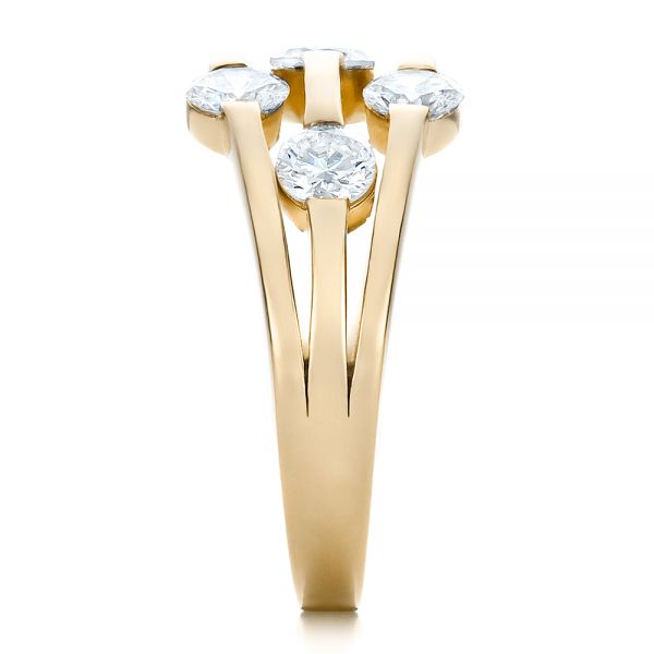 14k Yellow Gold 14k Yellow Gold Custom Diamond Engagement Ring - Side View -  100249