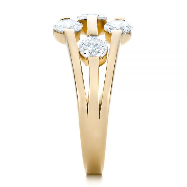 14k Yellow Gold 14k Yellow Gold Custom Diamond Engagement Ring - Side View - 100249