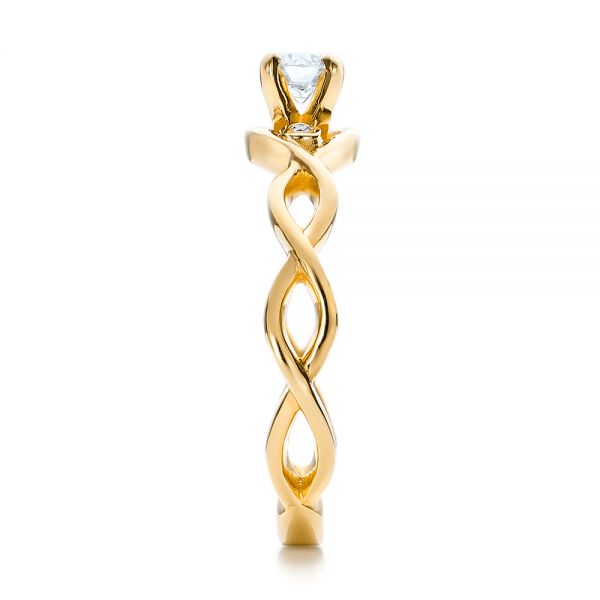 14k Yellow Gold 14k Yellow Gold Custom Diamond Engagement Ring - Side View - 100922
