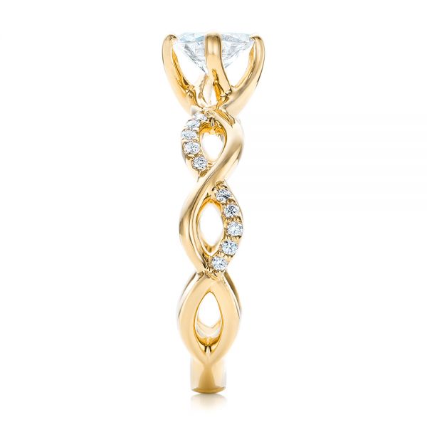 18k Yellow Gold 18k Yellow Gold Custom Diamond Engagement Ring - Side View - 102059