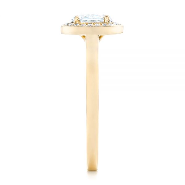 14k Yellow Gold 14k Yellow Gold Custom Diamond Engagement Ring - Side View - 102432