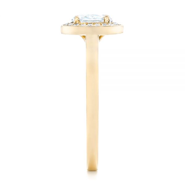 18k Yellow Gold 18k Yellow Gold Custom Diamond Engagement Ring - Side View -  102432