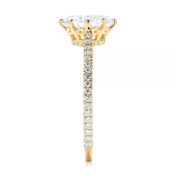 18k Yellow Gold 18k Yellow Gold Custom Diamond Engagement Ring - Side View -  103153
