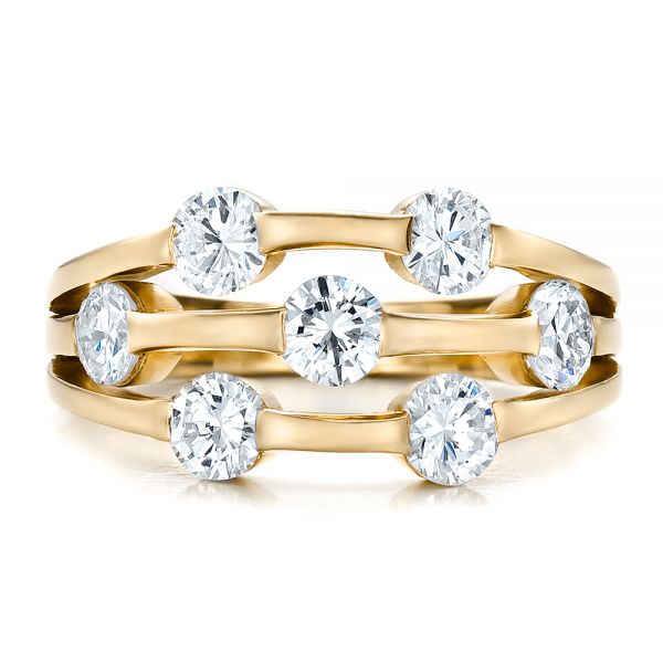 18k Yellow Gold 18k Yellow Gold Custom Diamond Engagement Ring - Top View -  100249