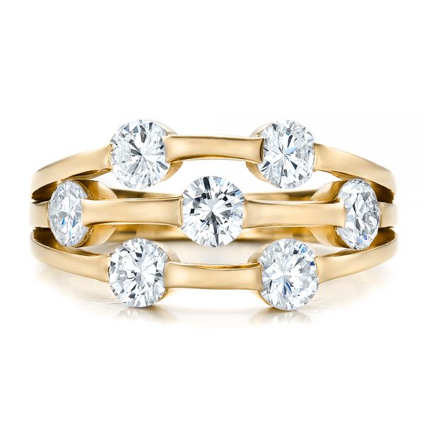 14k Yellow Gold 14k Yellow Gold Custom Diamond Engagement Ring - Top View - 100249