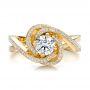 18k Yellow Gold 18k Yellow Gold Custom Diamond Engagement Ring - Top View -  100438 - Thumbnail
