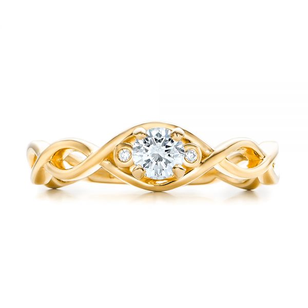 14k Yellow Gold 14k Yellow Gold Custom Diamond Engagement Ring - Top View - 100922
