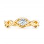 18k Yellow Gold 18k Yellow Gold Custom Diamond Engagement Ring - Top View -  100922 - Thumbnail