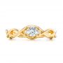 18k Yellow Gold 18k Yellow Gold Custom Diamond Engagement Ring - Top View -  100922 - Thumbnail