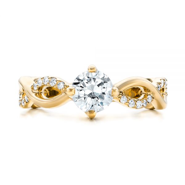 14k Yellow Gold 14k Yellow Gold Custom Diamond Engagement Ring - Top View -  102059