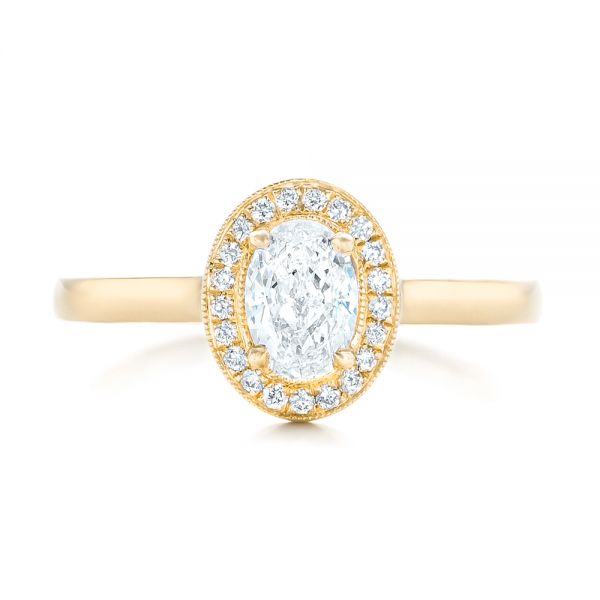 14k Yellow Gold 14k Yellow Gold Custom Diamond Engagement Ring - Top View - 102432