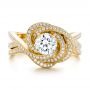 18k Yellow Gold 18k Yellow Gold Custom Diamond Engagement Ring - Top View -  102833 - Thumbnail