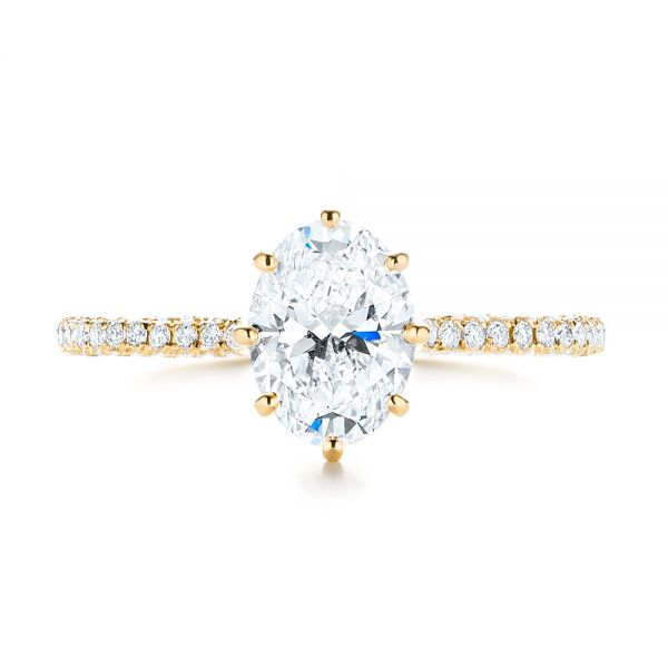 18k Yellow Gold 18k Yellow Gold Custom Diamond Engagement Ring - Top View -  103153