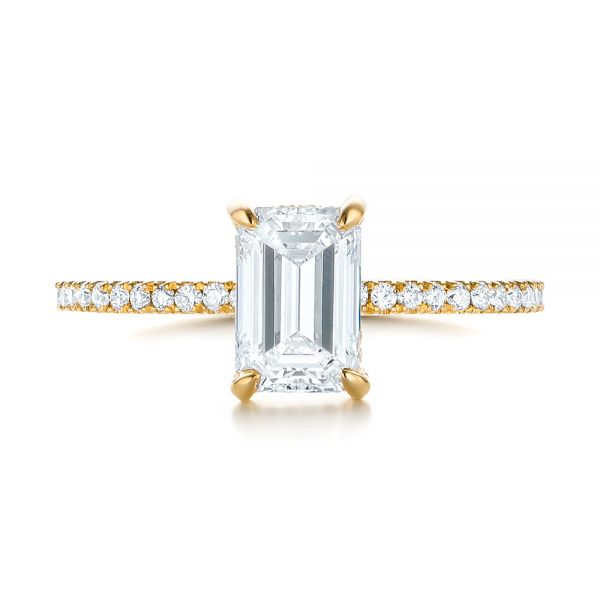 18k Yellow Gold 18k Yellow Gold Custom Diamond Engagement Ring - Top View - 103471