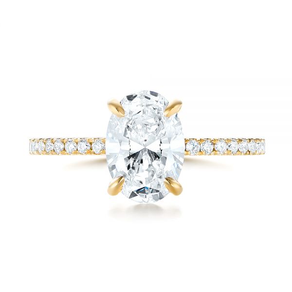 18k Yellow Gold 18k Yellow Gold Custom Diamond Engagement Ring - Top View -  103550