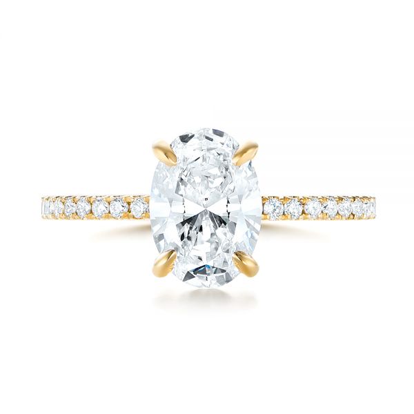 14k Yellow Gold 14k Yellow Gold Custom Diamond Engagement Ring - Top View - 103550
