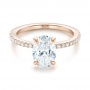 14k Rose Gold Custom Diamond Engagement Ring - Flat View -  103550 - Thumbnail