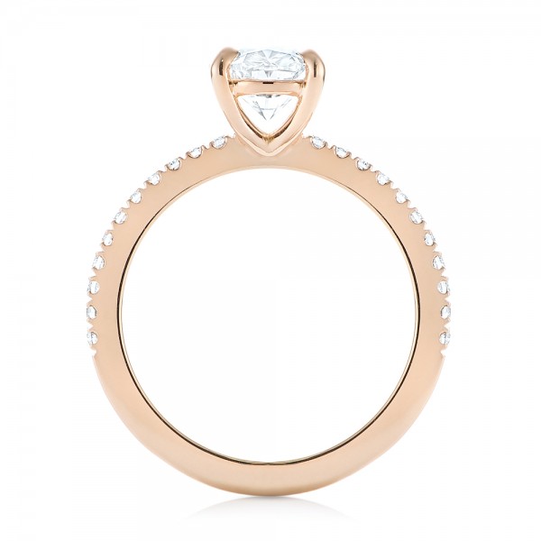 14k Rose Gold Custom Diamond Engagement Ring - Front View -  103550