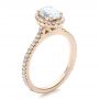 18k Rose Gold 18k Rose Gold Custom Diamond Halo Engagement Ring - Three-Quarter View -  100741 - Thumbnail