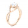 18k Rose Gold 18k Rose Gold Custom Diamond Halo Engagement Ring - Three-Quarter View -  102525 - Thumbnail