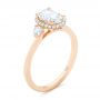 14k Rose Gold Custom Diamond Halo Engagement Ring - Three-Quarter View -  103025 - Thumbnail