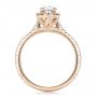 14k Rose Gold Custom Diamond Halo Engagement Ring - Front View -  100741 - Thumbnail