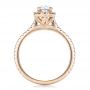14k Rose Gold Custom Diamond Halo Engagement Ring - Front View -  100741 - Thumbnail