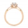 14k Rose Gold Custom Diamond Halo Engagement Ring - Front View -  103327 - Thumbnail