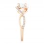 14k Rose Gold Custom Diamond Halo Engagement Ring - Side View -  102525 - Thumbnail