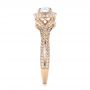 18k Rose Gold 18k Rose Gold Custom Diamond Halo Engagement Ring - Side View -  103327 - Thumbnail