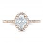 18k Rose Gold 18k Rose Gold Custom Diamond Halo Engagement Ring - Top View -  100741 - Thumbnail