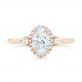 18k Rose Gold 18k Rose Gold Custom Diamond Halo Engagement Ring - Top View -  103025 - Thumbnail