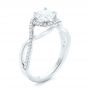 14k White Gold 14k White Gold Custom Diamond Halo Engagement Ring - Three-Quarter View -  102525 - Thumbnail