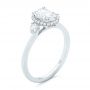 14k White Gold 14k White Gold Custom Diamond Halo Engagement Ring - Three-Quarter View -  103025 - Thumbnail