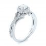 18k White Gold 18k White Gold Custom Diamond Halo Engagement Ring - Three-Quarter View -  103327 - Thumbnail