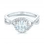14k White Gold 14k White Gold Custom Diamond Halo Engagement Ring - Flat View -  102525 - Thumbnail