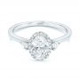 14k White Gold 14k White Gold Custom Diamond Halo Engagement Ring - Flat View -  103025 - Thumbnail