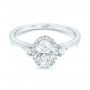 18k White Gold 18k White Gold Custom Diamond Halo Engagement Ring - Flat View -  103025 - Thumbnail